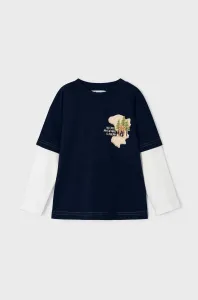 Dětská bavlněná košile s dlouhým rukávem Mayoral tmavomodrá barva, s potiskem #5938581