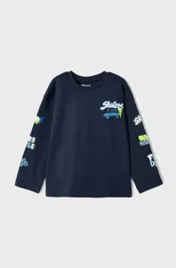 Dětská bavlněná košile s dlouhým rukávem Mayoral tmavomodrá barva, s potiskem #5997292