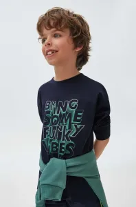Dětská bavlněná košile s dlouhým rukávem Mayoral tmavomodrá barva, s potiskem #5938592