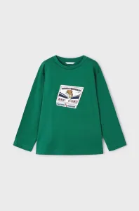 Dětská bavlněná košile s dlouhým rukávem Mayoral zelená barva, s potiskem #5963236