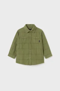 Dětská bavlněná košilka Mayoral zelená barva