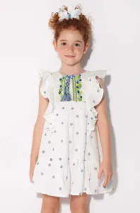 Dětské bavlněné šaty Mayoral bílá barva, mini #5738737