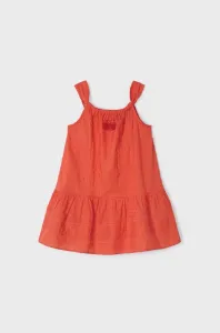 Dětské bavlněné šaty Mayoral oranžová barva, midi