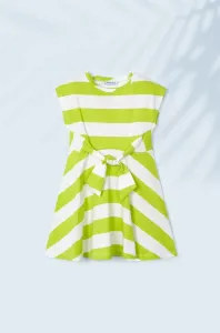 Dětské bavlněné šaty Mayoral zelená barva, mini #4858951