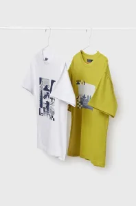 Dětské bavlněné tričko Mayoral béžová barva, s potiskem