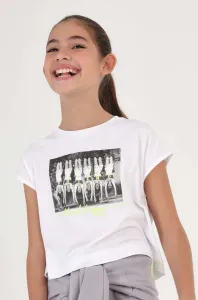 Dětské bavlněné tričko Mayoral bílá barva