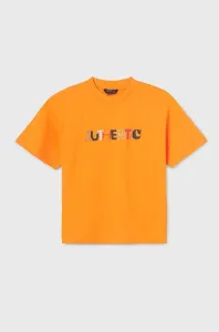 Dětské bavlněné tričko Mayoral oranžová barva, s potiskem #4610238