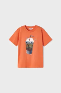 Dětské bavlněné tričko Mayoral oranžová barva, s potiskem #5797205