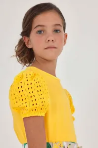 Dětské bavlněné tričko Mayoral žlutá barva #4976674