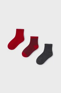 Dětské ponožky Mayoral 3-pack červená barva #5964133