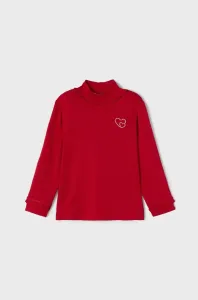 Dětské tričko s dlouhým rukávem Mayoral červená barva, s pologolfem