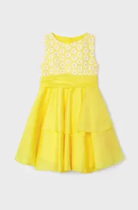 Dívčí šaty Mayoral žlutá barva, mini #4991448