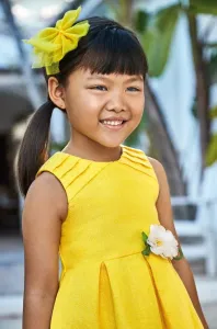 Dívčí šaty Mayoral žlutá barva, mini #4825389
