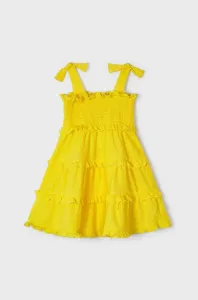 Dívčí šaty Mayoral žlutá barva, mini #5834601