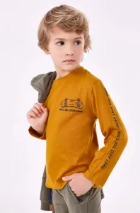 Dětská bavlněná košile s dlouhým rukávem Mayoral oranžová barva, s potiskem #5221222