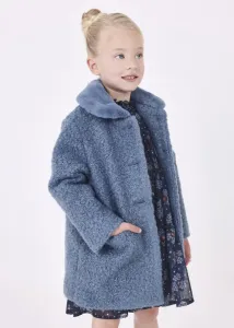 Kabát zimní s límečkem krulový středně modrý MINI Mayoral velikost: 122