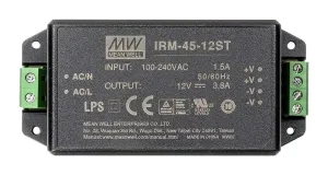 Mean Well Irm-45-12St Power Supply, Ac-Dc, 12V, 3.8A