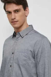 Bavlněná košile Medicine šedá barva, regular, s límečkem button-down