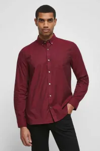 Bavlněná košile Medicine vínová barva, regular, s límečkem button-down
