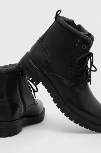 Kožené boty Medicine pánské, černá barva #6049624