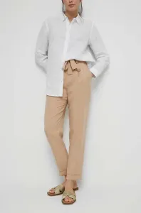 Kalhoty Medicine dámské, béžová barva, jednoduché, medium waist #5162420