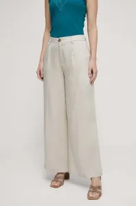 Kalhoty Medicine dámské, béžová barva, široké, medium waist #5252378
