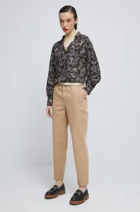Kalhoty Medicine dámské, béžová barva, střih chinos, medium waist #5251165