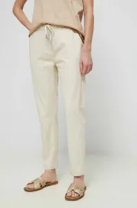 Kalhoty Medicine dámské, béžová barva, střih chinos, medium waist #5552663