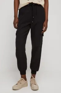 Kalhoty Medicine dámské, černá barva, medium waist #5163681