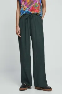 Kalhoty Medicine dámské, zelená barva, široké, high waist #5679400