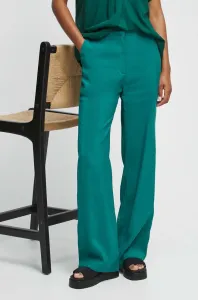 Kalhoty Medicine dámské, zelená barva, široké, medium waist #5273294