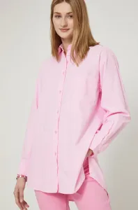 Košile Medicine dámská, růžová barva, relaxed, s klasickým límcem