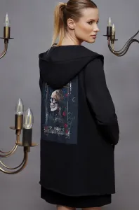 Mikina Medicine dámská, černá barva, s kapucí, s potiskem #5682925