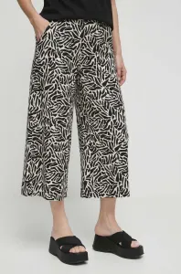Plátěné kalhoty Medicine dámské, béžová barva, střih culottes, high waist #5166012