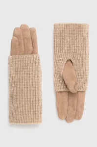 Semišové rukavice Medicine béžová barva