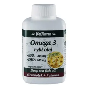 MedPharma Omega 3 Rybí olej Forte (EPA 315 mg + DHA 245 mg) 60 tob. + 7 tob. ZDARMA