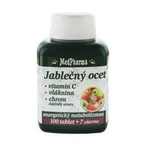 MedPharma Jablečný ocet + vitamín C + vláknina + chrom 100 tbl. + 7 tbl. ZDARMA