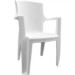MEGA PLAST Židle zahradní AMELIA polyratan, bílá