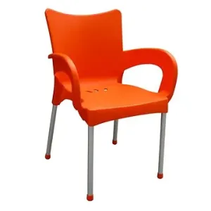 MEGAPLAST Židle zahradní SMART plast, AL nohy, oranžová