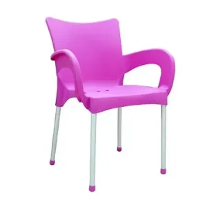 MEGAPLAST Židle zahradní SMART plast, AL nohy, růžová