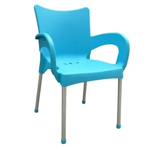 MEGAPLAST Židle zahradní SMART plast, AL nohy, tyrkysová