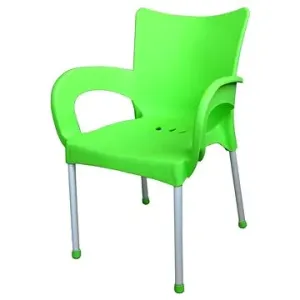 MEGAPLAST Židle zahradní SMART plast, AL nohy, zelená