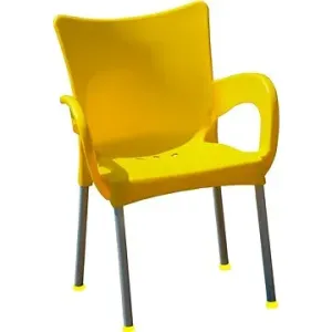 MEGAPLAST Židle zahradní SMART plast, AL nohy, žlutá