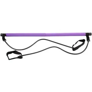 Pilates Sticks posilovací tyč s gumou fialová