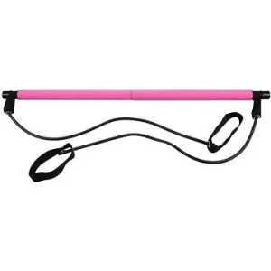 Pilates Sticks posilovací tyč s gumou růžová #183136