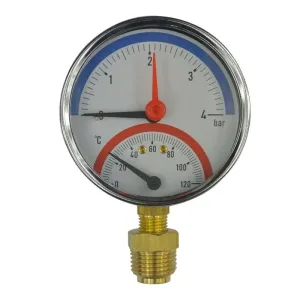 Klum termomanometr 0-4bar, 0-120 °C zadní vývod 1/2'' PR3080