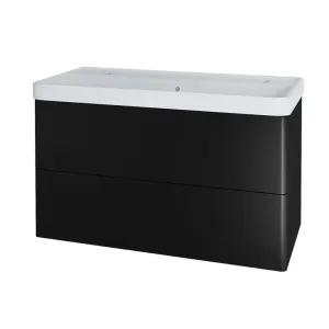 MEREO Siena, koupelnová skříňka s keramickým umyvadlem 101 cm, černá mat CN4422