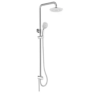 MEREO Sprchový set s tyčí, hadicí, ruční a talíř. kulatou sprchou, bílá CB95001SW1