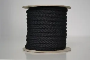 Pletená bavlněná šňůra černá 1 cm premium