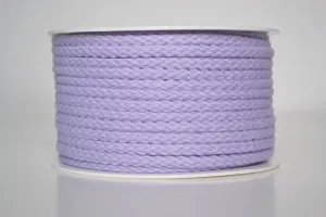 Pletená bavlněná šňůra světlá fialová 5 mm premium